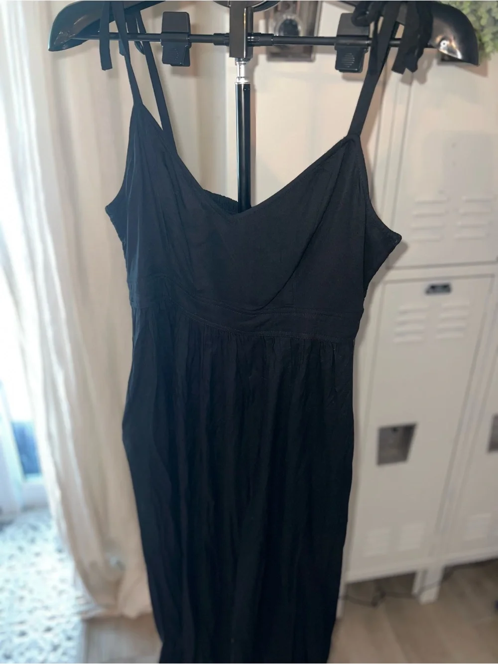 NWT Classic Black Maxi Dress with Spaghetti Straps